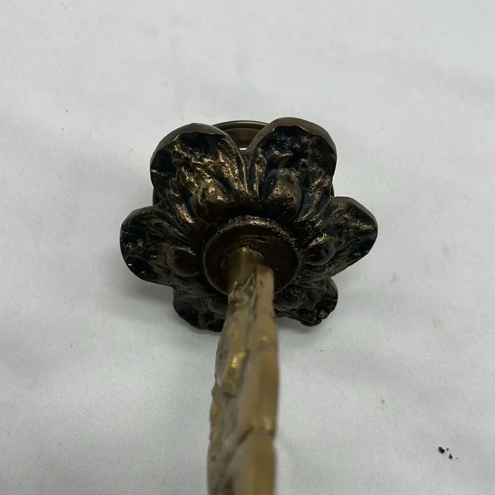 Vintage Brass Primitive Candlestick Holder